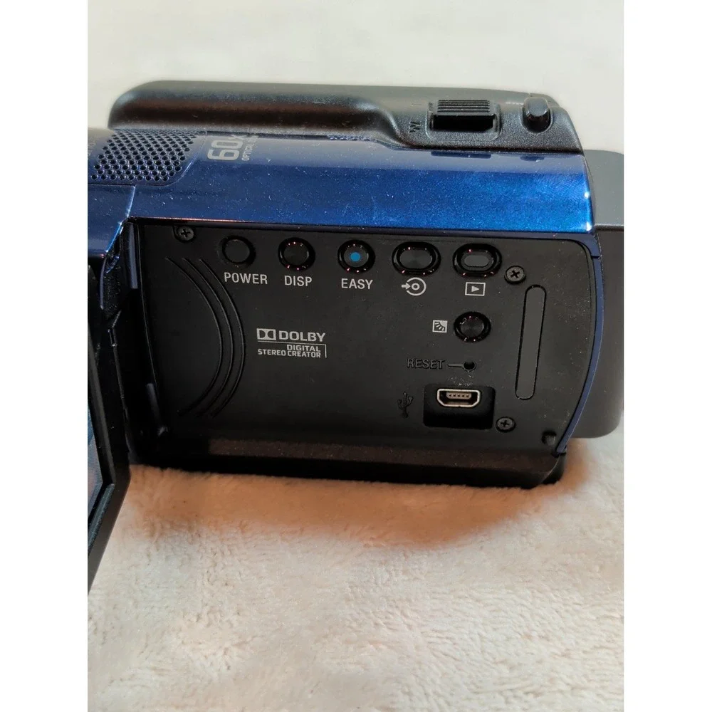 Sony Handycam DCR-SR47 Blue 60GB HDD Camcorder 60x Optical Zoom‎ Carl Zeiss Lens